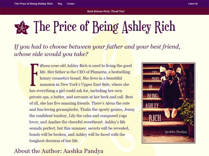 The Price of Being Ashley Rich website project page