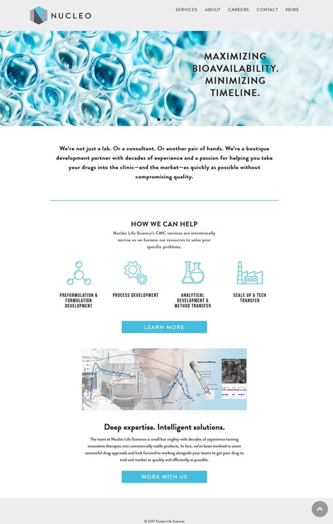 Nucleo Life Sciences website design