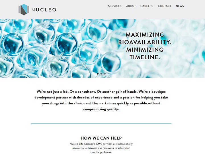 Nucleo Life Sciences website project page