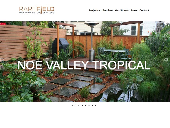 Rarefield Design/Build website project page