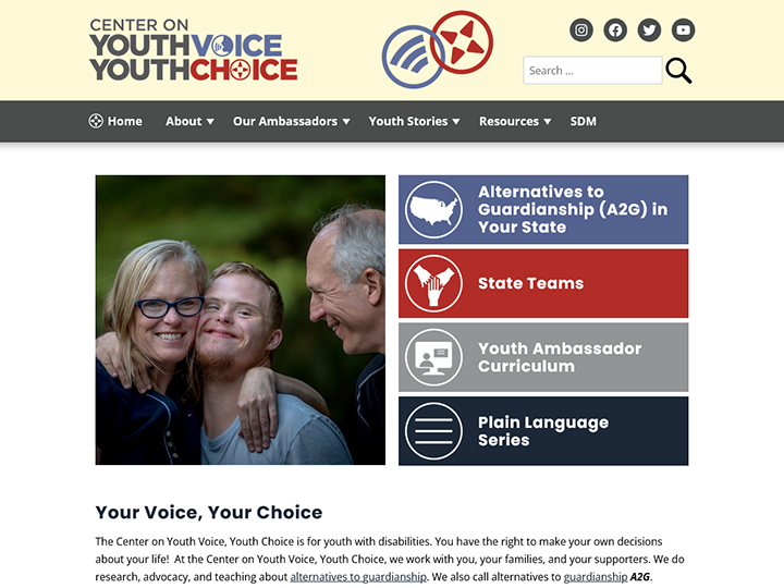 Center on youth Voice, Youth Choice website